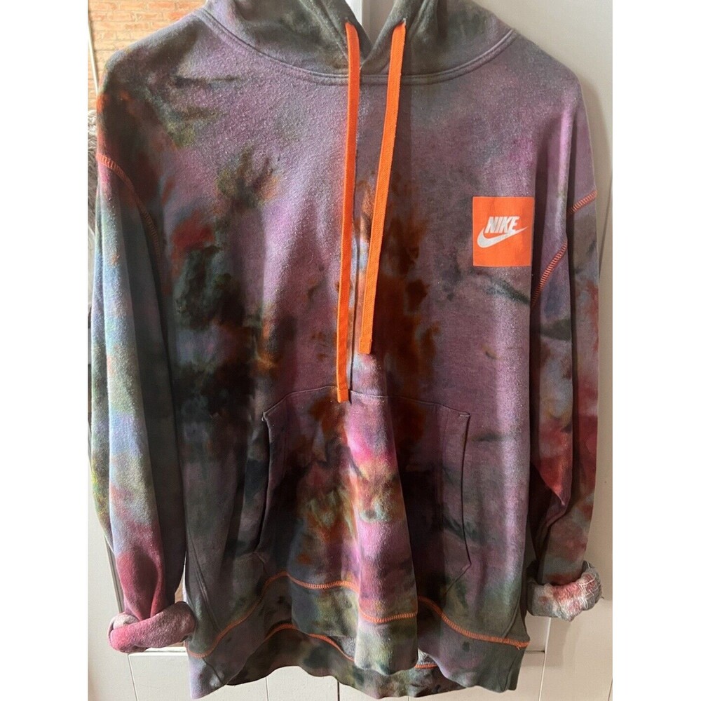 Nike Men's Sportswear Ice Dye Pullover Hoodie Size XL Handmade Vintage